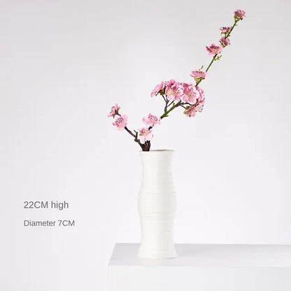 Modern Minimalist White Hemp Rope Ceramic Vase